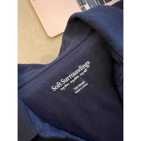 Soft Surroundings Dark Blue Sleeveless Button Detailed Front Midi Dress Size S - Picture 7 of 14